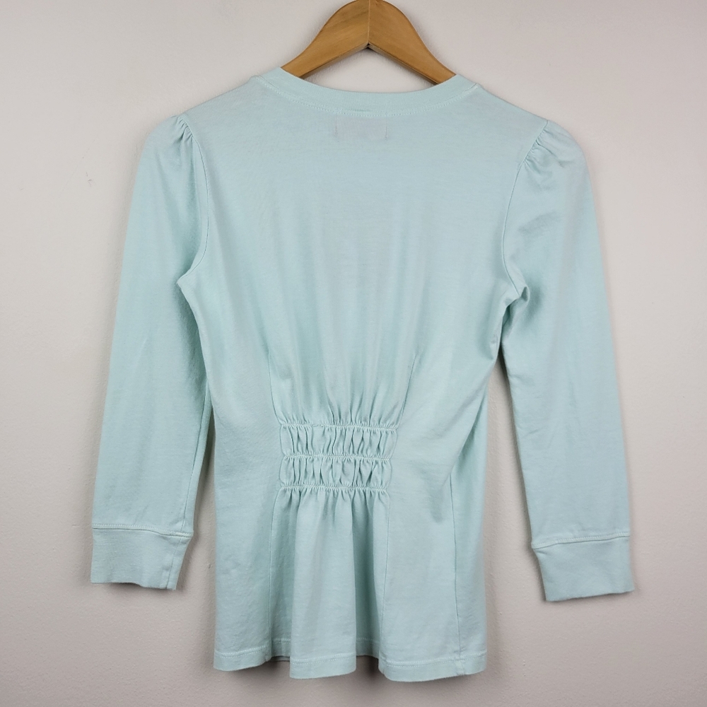Juicy Couture Big Deal Rhinestone Graphic Baby Tee Size S Blue Mint Y2K Vintage - Picture 6 of 11